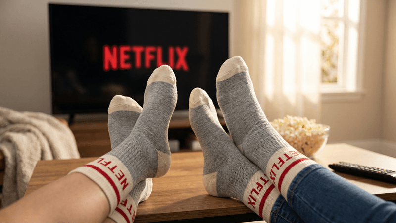 Binge-worthy branded socks