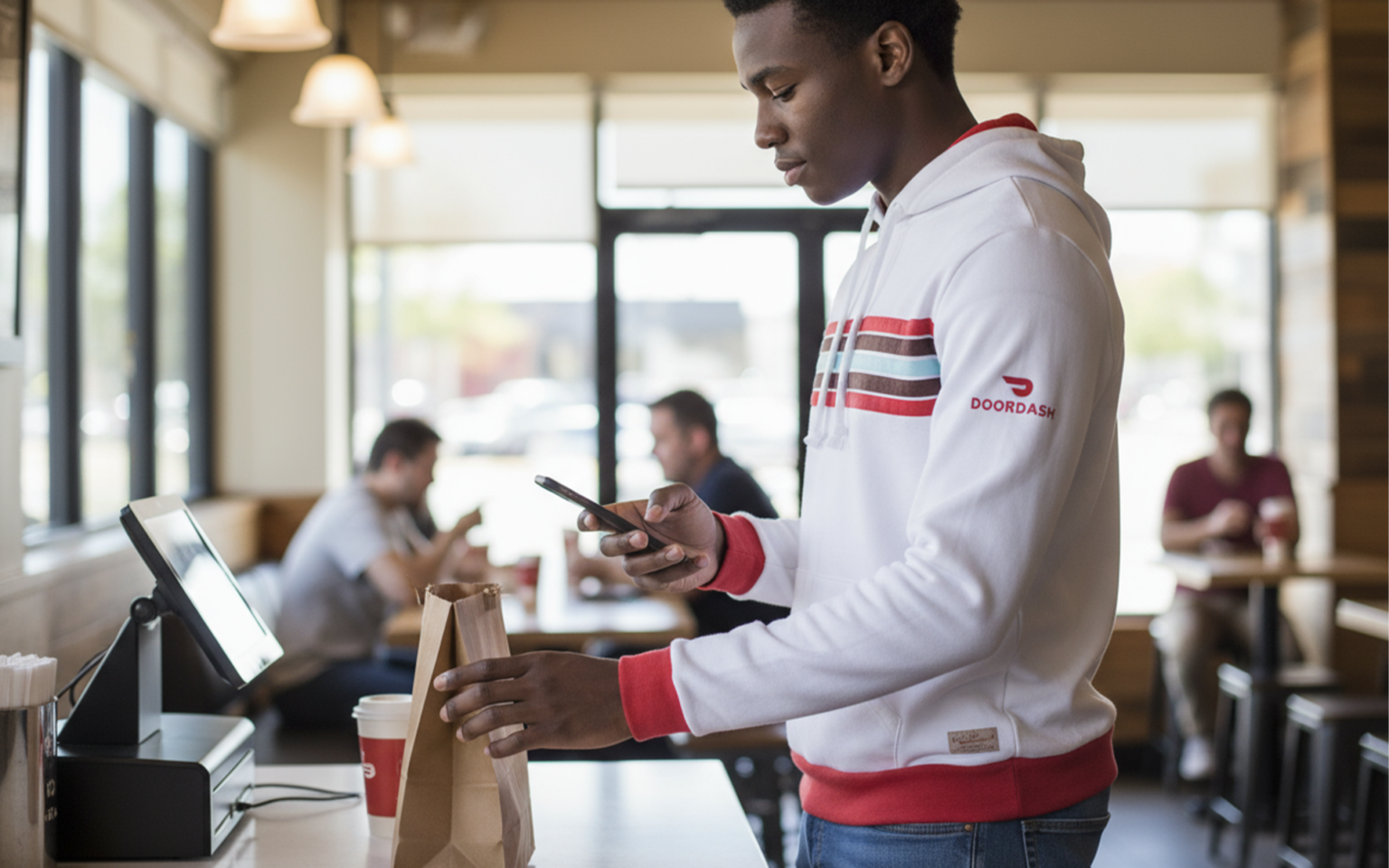 Person looking at phone